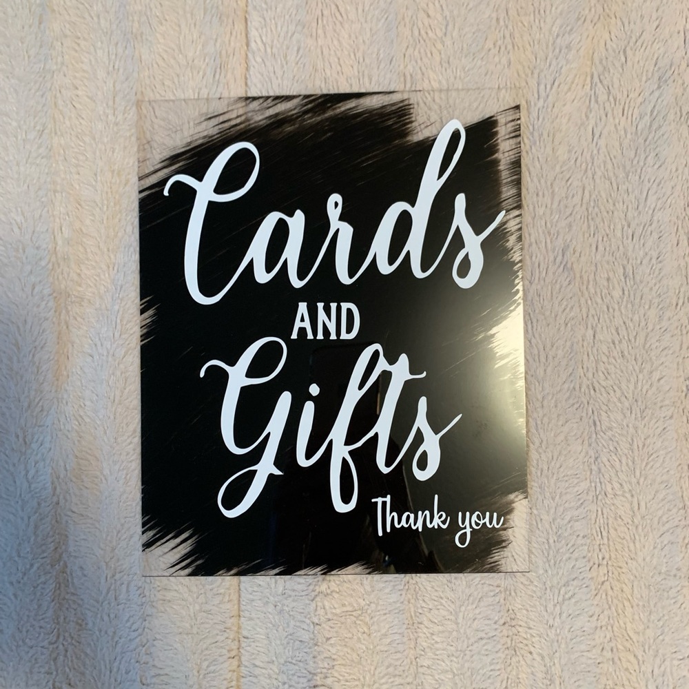 Wedding Sign. Gifts and cards acrylic sign